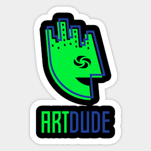 YourArtDude Logo In Lime And Blue Sticker